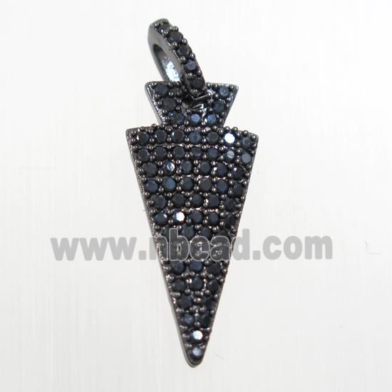 copper pendants paved zircon, arrohead, black