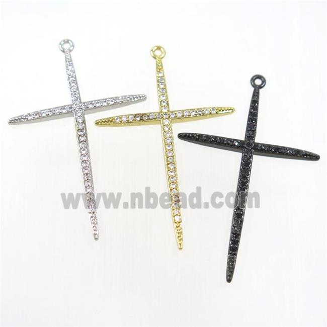 copper cross pendants paved zircon, mix color