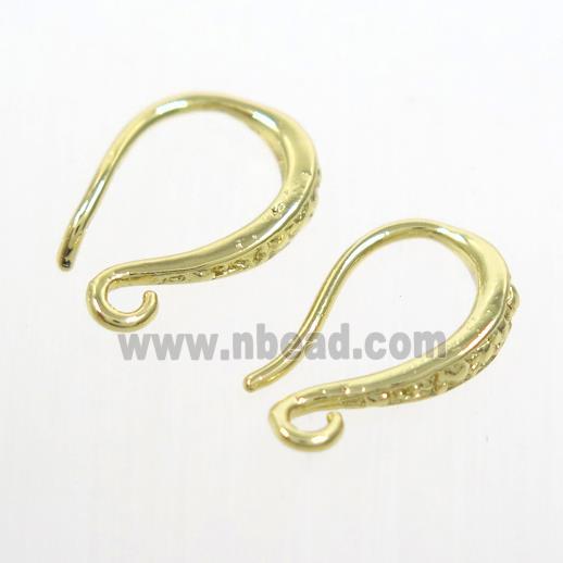 copper earring hook, color keeping, gold plated
