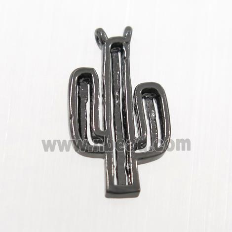 copper cactus pendants with 2loops, black plated