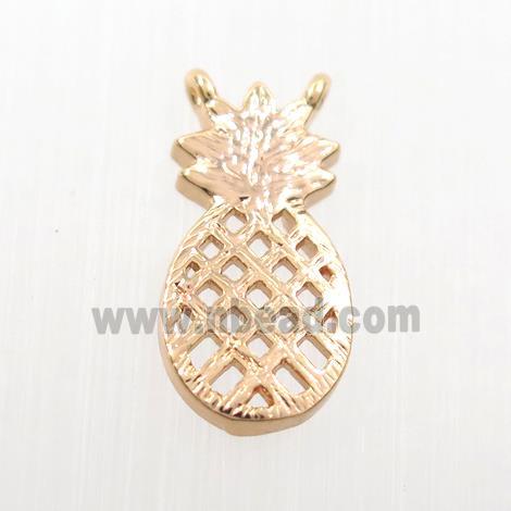 copper pineapple pendant with 2loops, rose gold