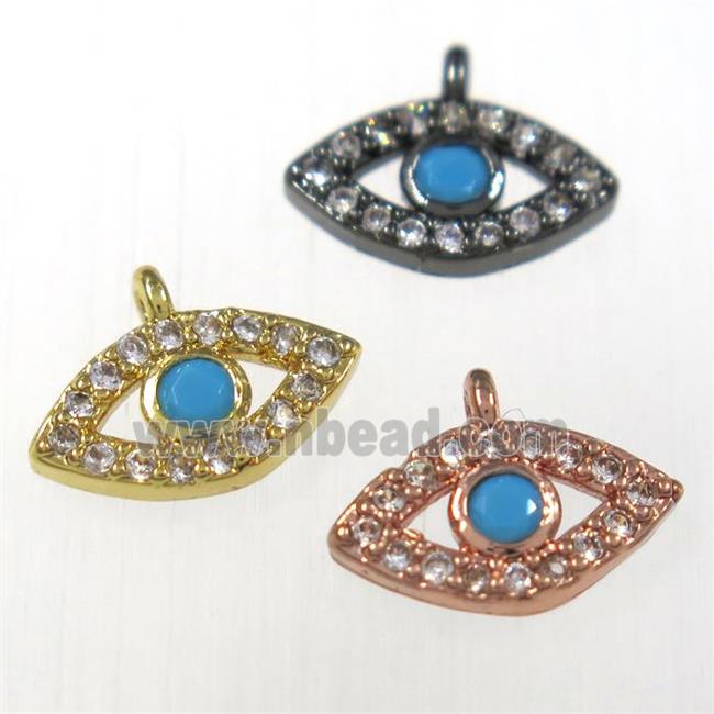 copper eye pendants paved zircon, mixed color