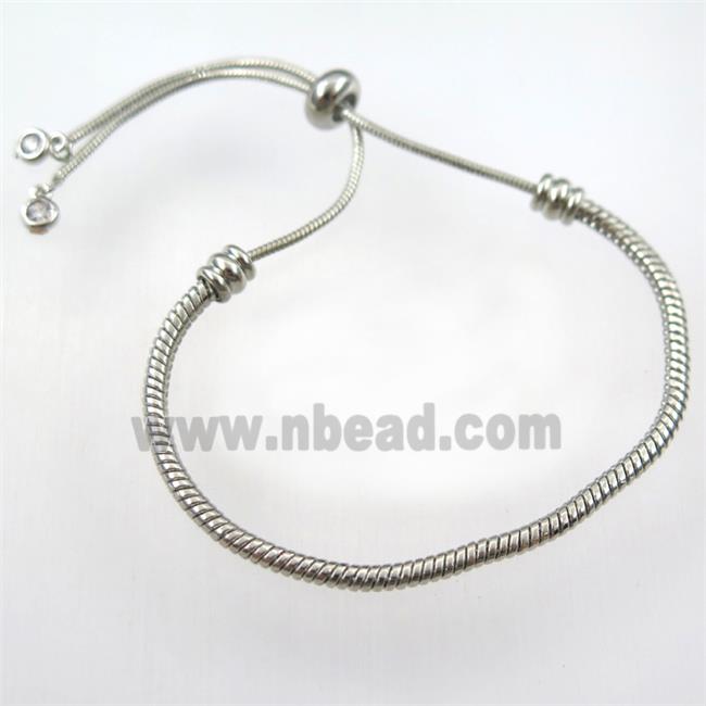 copper bracelet chain, platinum plated