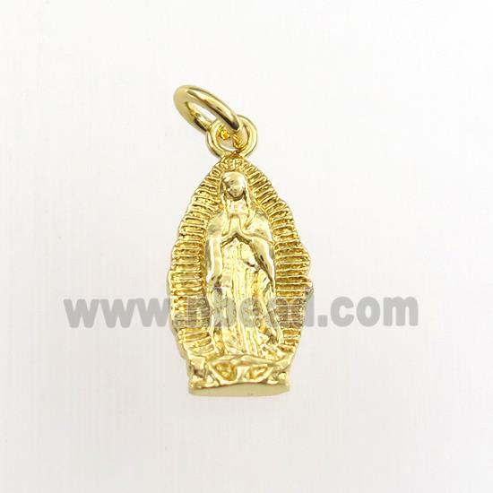 copper Jesus pendant, religious, gold plated