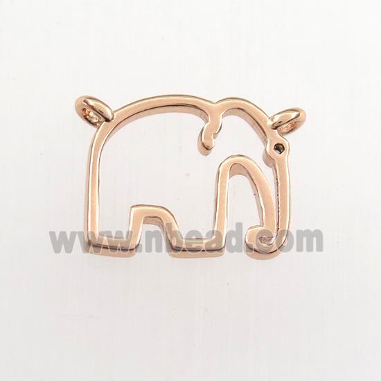copper elephant pendant, rose gold