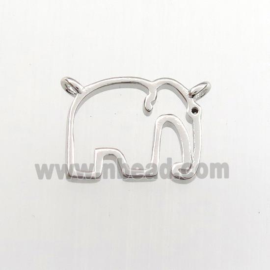 copper elephant pendant, platinum plated
