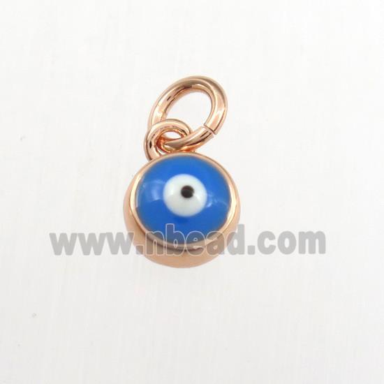 copper pendant with evil eye, rose gold