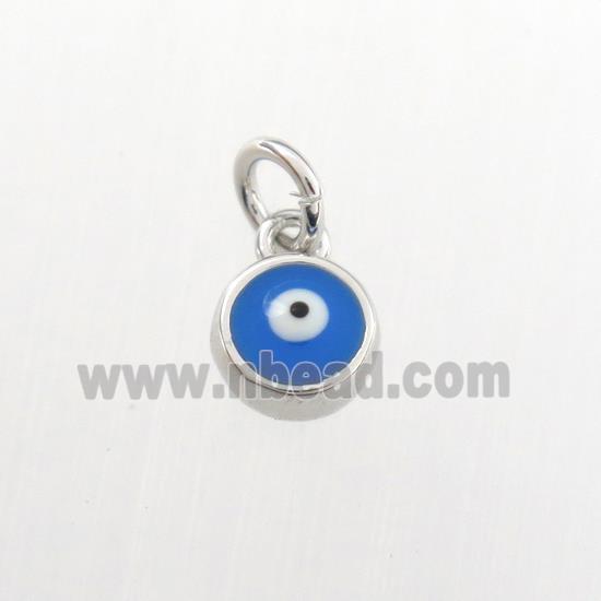copper pendant with evil eye, platinum plated