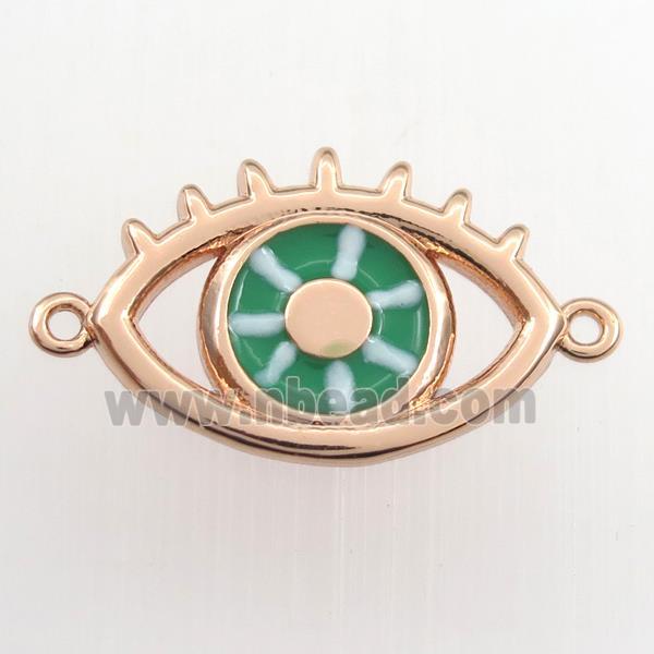 copper eye connector, enamel, rose gold