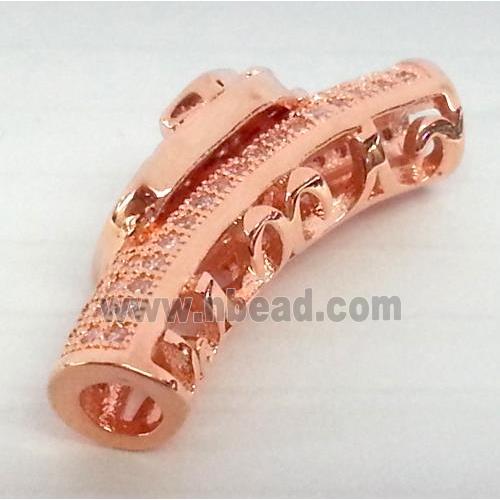 Zircon, bracelet bar, copper tube, red copper