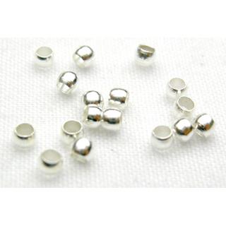 Round Crimp Beads, copper, silver plated