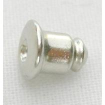 Bullet Clutch Earring Back, copper, silver plated