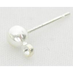 Silver Plated Ball Post Earring, Copper