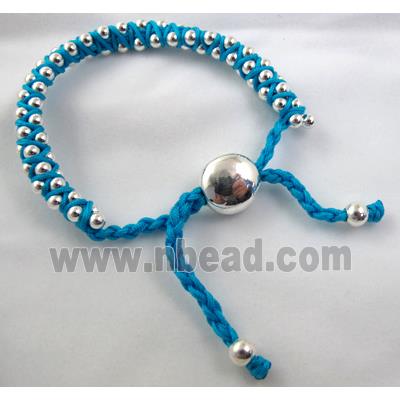 Fashion Bracelets, resizable, nylon and copper bead