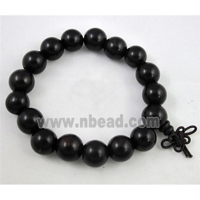 black ebony wood bracelet, stretchy