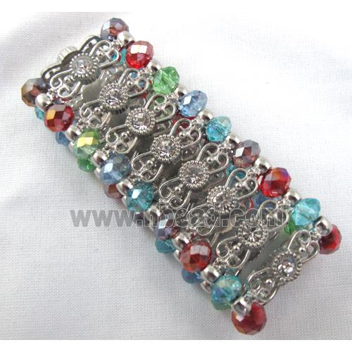 Chinese Crystal Glass Bracelet, stretchy, colorful