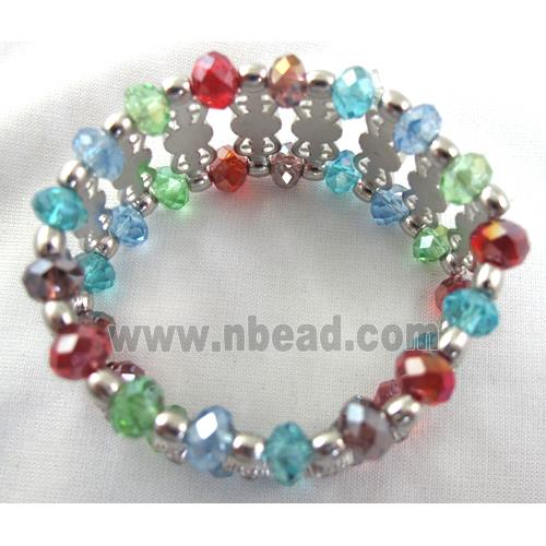 Chinese Crystal Glass Bracelet, stretchy, colorful