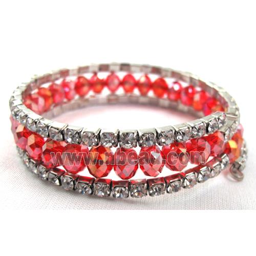 red Chinese Crystal Bracelets with Rhinestone