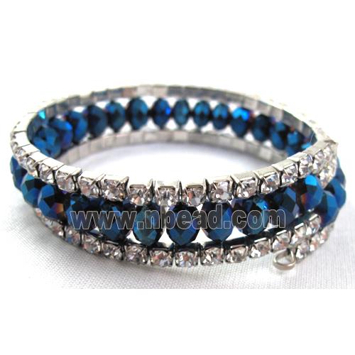 Chinese Crystal Bracelets with Rhinestone, blue