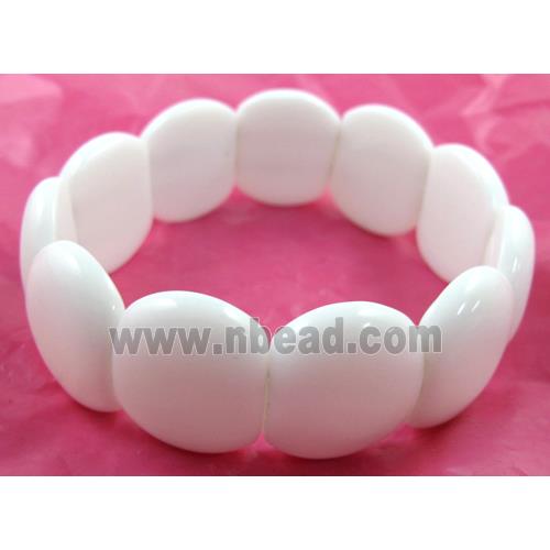 Stretchy Bracelets, white porcelain stone