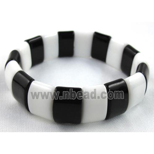 black white jasper bracelet, stretchy