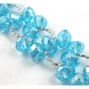 Chinese Crystal glass Bracelet, aqua