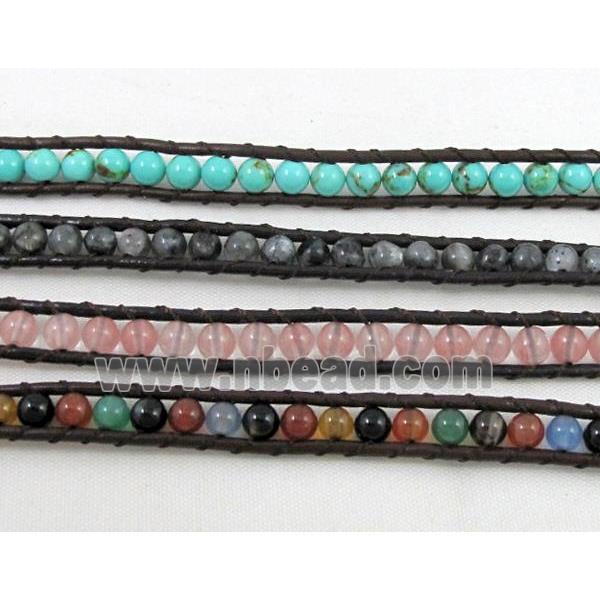 mixed handmade fashion gemstone wrap bracelet