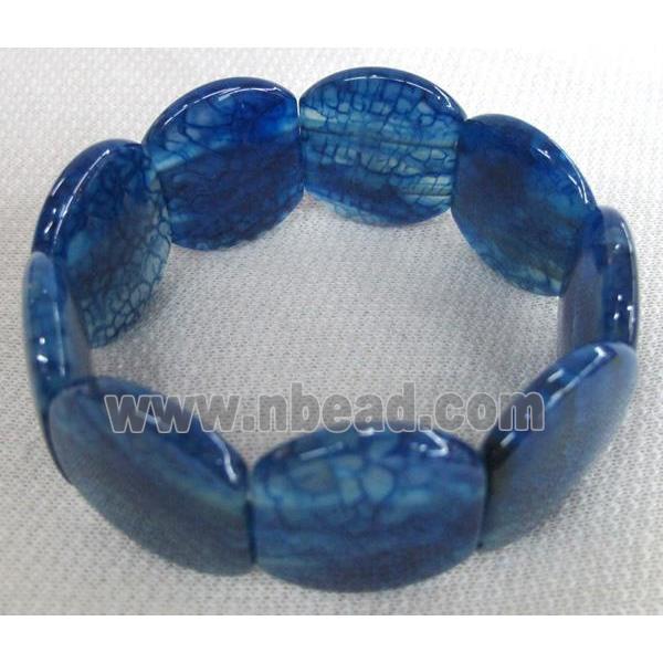 agate bracelet, stretchy, blue