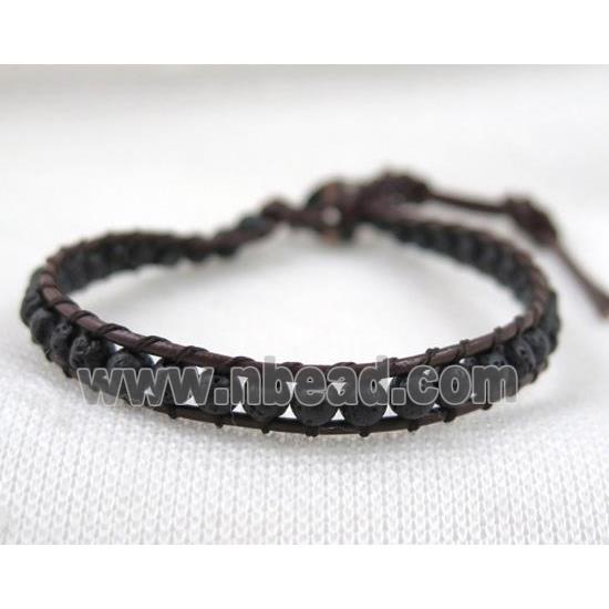Chan Luu bracelet with lava bead and leather