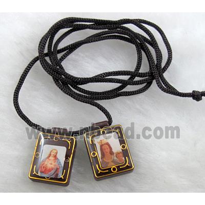 fashion necklace with plastic photo pendant