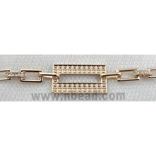 14K Gold Plated Alloy bracelet chain, Nickel Free, Lead Free