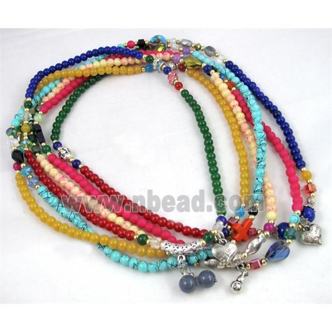 fashion jewelry, GLASS necklace, bracelet, CCB, mixed