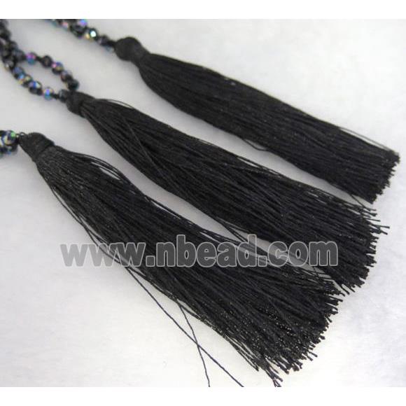 handmade tassel with nylon wire, black