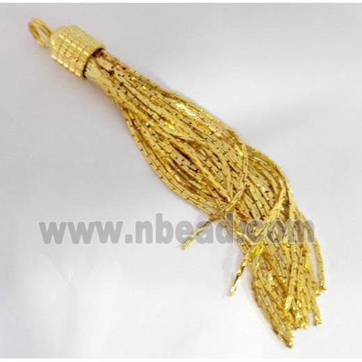 handmade tassel pendant with gold copper chain