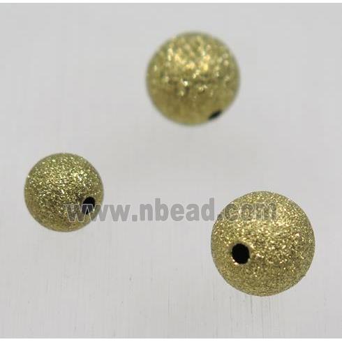 round Raw Brass ball stardust beads, matte