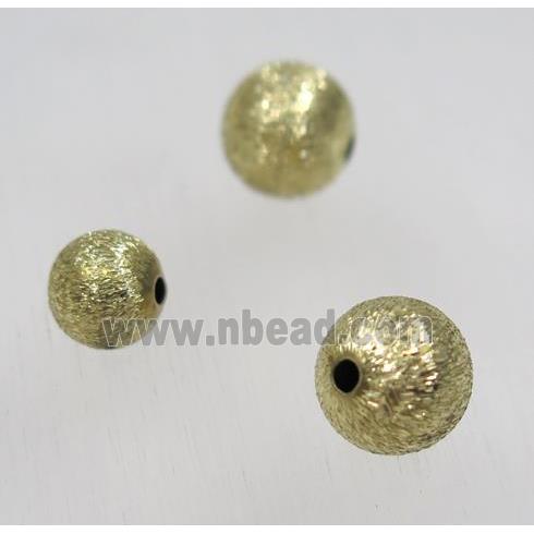 round Brushed Raw Brass ball drawbench beads