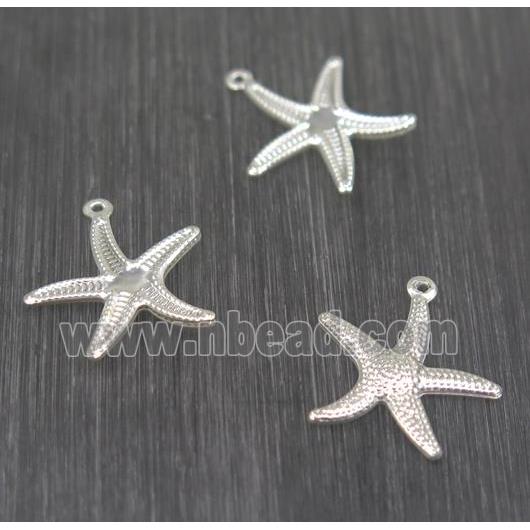 Brass starfish pendant, silver plated