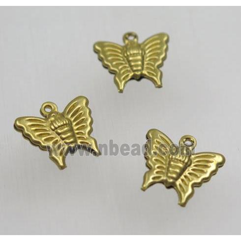 Raw Brass butterfly pendant