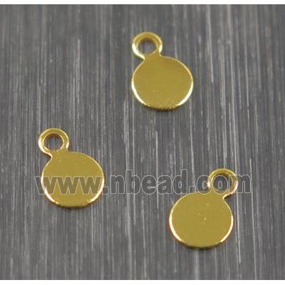 Brass circle pendant, gold plated