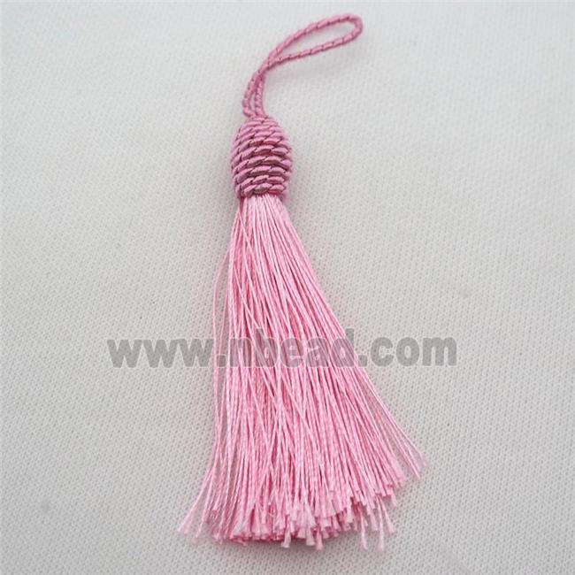 pink Nylon wire tassel pendants