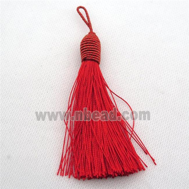 red Nylon wire tassel pendants
