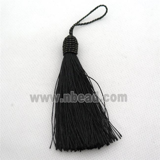 black Nylon wire tassel pendants