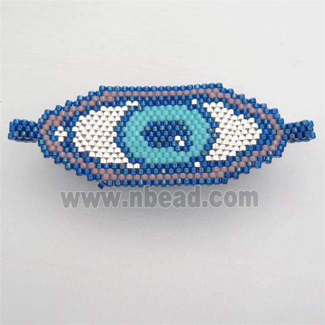 Handcraft eye connector with seed glass beads