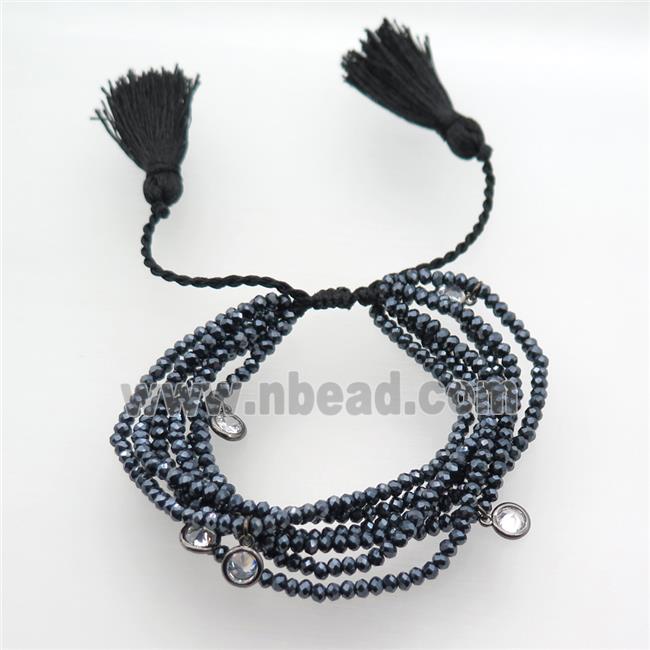 Handcraft bracelets with Chinese Crystal Glass beads, adjustable