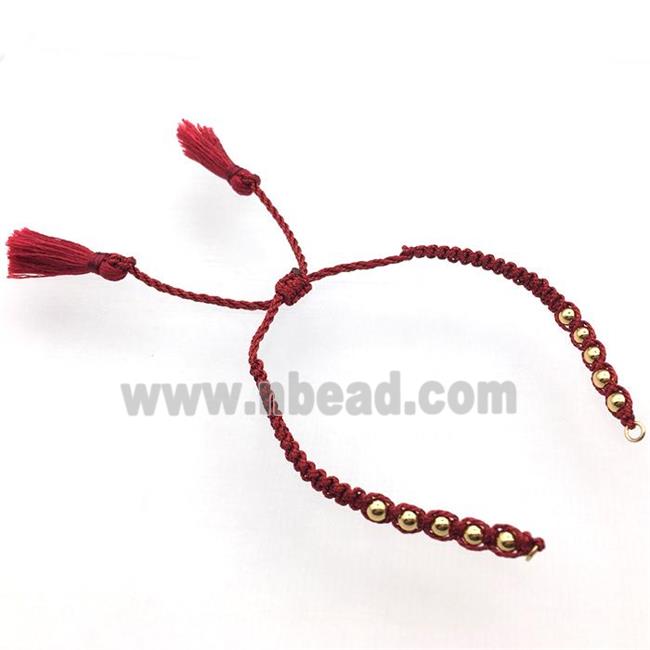 red nylon wire bracelet chain with tassel