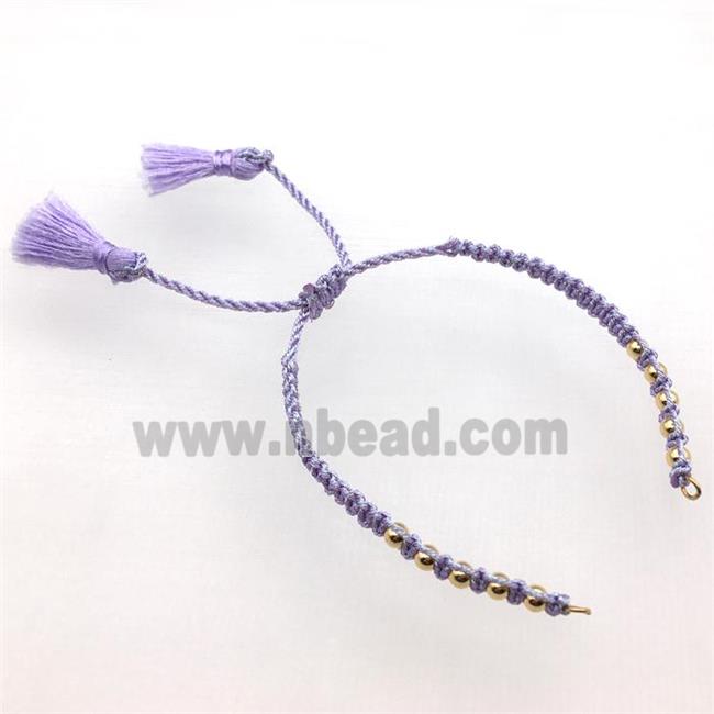 lavender nylon wire bracelet chain with tassel