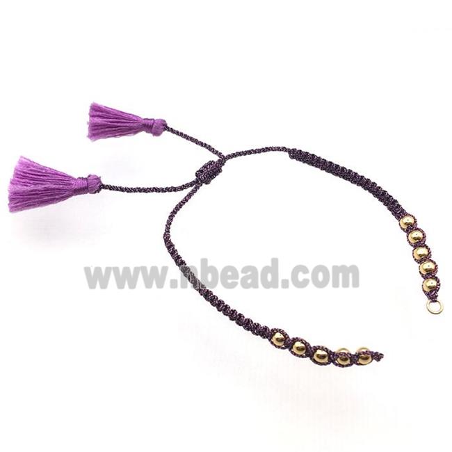 nylon wire bracelet chain with tassel