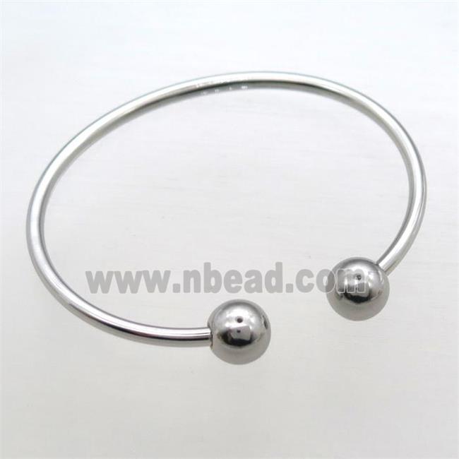 Stainless Steel Bangle, platinum plated