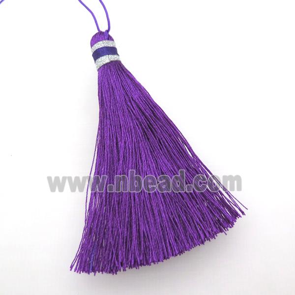 purple Nylon wire tassel pendants