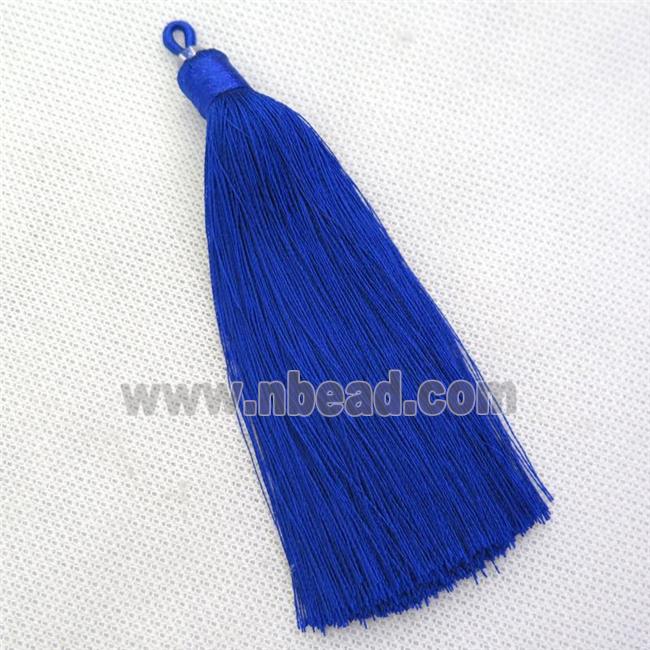 deepblue nylon wire tassel pendants, silken, A grade